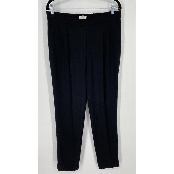 Babaton Cohen Slim Pleated Trouser Pants Women's Size 12 High Rise Pull On Black - Picture 1 of 11